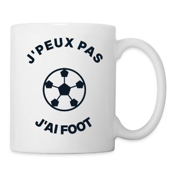 I Can't I Have Football – Humorvolles Fußballer-Geschenk - Tasse - Weiß - Rechts