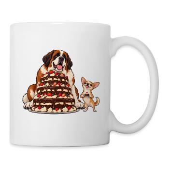 Bernhardiner und Chihuahua backen Kuchen - Tasse - Weiß - Rechts