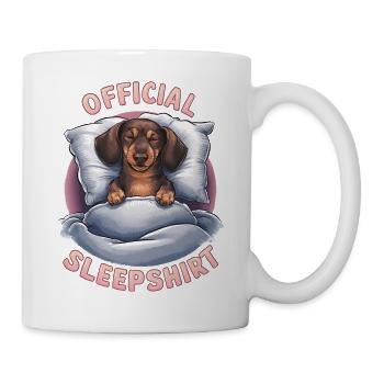 Offizielles Schlafshirt Dackel Schlafengehen - Tasse - Weiß - Rechts