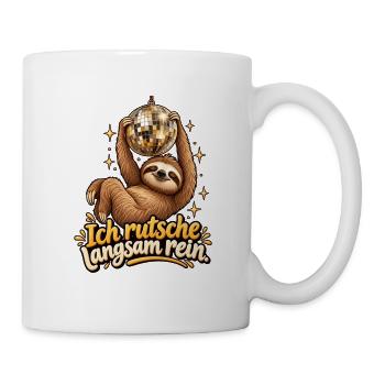 Faultier – Ich rutsche langsam rein - Tasse - Weiß - Rechts