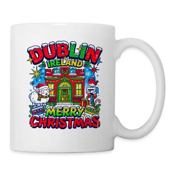 Festive Dublin Ireland Holiday Christmas Season - Tasse - Weiß - Rechts