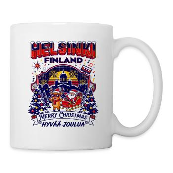 Helsinki Finland Merry Christmas Hyvää Joulua - Tasse - Weiß - Rechts