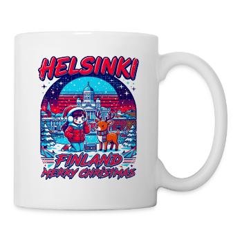 Helsinki Finland Merry Christmas Retro Holidays - Tasse - Weiß - Rechts