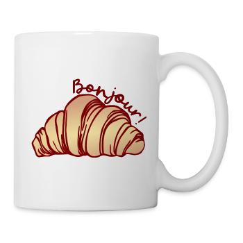 Hallo französischer Halbmond - Tasse - Weiß - Rechts