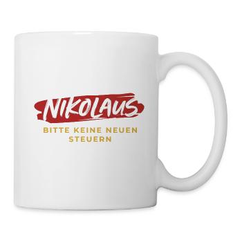 Nikolaus keine neuen Steuern Satire Shirt - Tasse - Weiß - Rechts