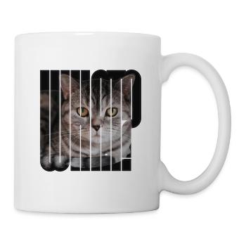 Katze WAS Text Drucken - Tasse - Weiß - Rechts