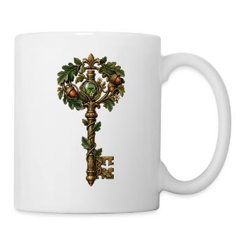 Magischer Waldschlüssel mit grüner Glaskugel - Tasse - Weiß - Rechts