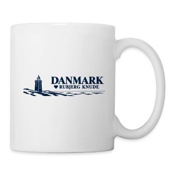 Rubjerg Knude – Leuchtturm und Dünen in Navy - Tasse - Weiß - Rechts