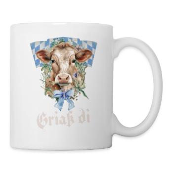 Griaß di – Bayerische Kuh - Tasse - Weiß - Rechts