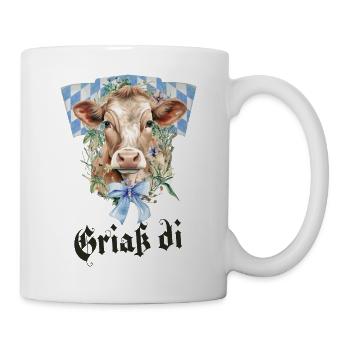Griaß di – Bayerische Kuh - Tasse - Weiß - Rechts