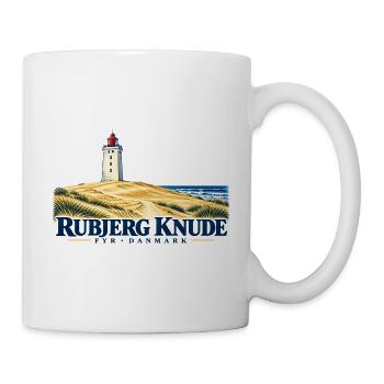 Rubjerg Knude Fyr – Dünen und Meer in Farbe - Tasse - Weiß - Rechts