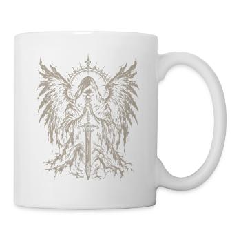 Gothic, Totenkopf, Schädel, Goth, Flügel - Tasse - Weiß - Rechts