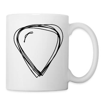 Plektrum handgezeichnet - Tasse - Weiß - Rechts