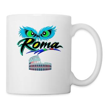 Blaue Augen auf dem Kolosseum von Rom - Tasse - Weiß - Rechts