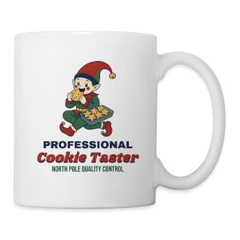 Professional Cookie Taster – Retro Weihnachtself - Tasse - Weiß - Rechts