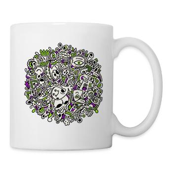Doodle_Monsters_SpokoLoko - Tasse - Weiß - Rechts