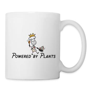 Powered by Plants – Lustiger veganer Koch - Tasse - Weiß - Rechts