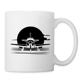 Flugzeug Zeichnung - Tasse - Weiß - Rechts