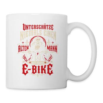 E-Bike Spruch Alter Mann - Tasse - Weiß - Rechts