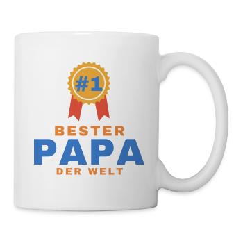 Bester Papa der Welt – Geschenk für Papa - Tasse - Weiß - Rechts