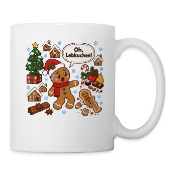 oh Lebkuchen lustige Weihnachten Kuchen Sprüche - Tasse - Weiß - Rechts