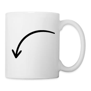 Bogenpfeil nach links unten - handgezeichnet - Tasse - Weiß - Rechts