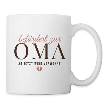 Befördert zur Oma – Elegant - Tasse - Weiß - Rechts