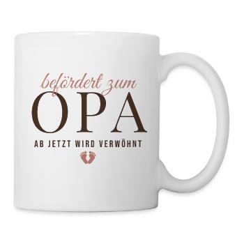 Befördert zum Opa – Elegant - Tasse - Weiß - Rechts