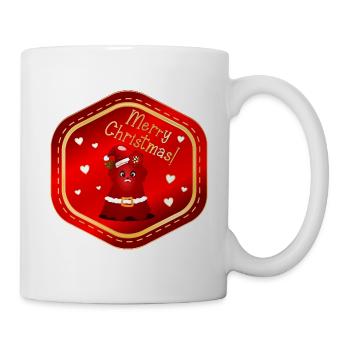 Lustiger Weihnachtsmann-Hund - Tasse - Weiß - Rechts