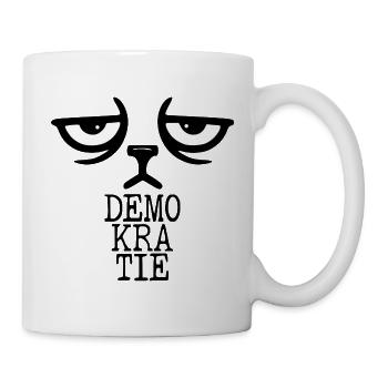 Demokratie Katzen - Tasse - Weiß - Rechts