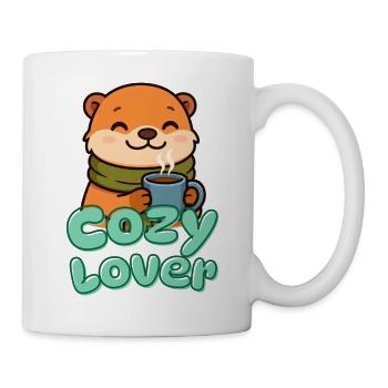 Otter mit Kaffee Cozy Charm - Tasse - Weiß - Rechts