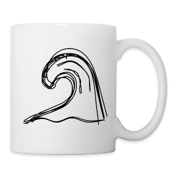 Brandungswelle handgezeichnet - Tasse - Weiß - Rechts
