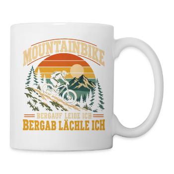 Mountainbike Bergab lächle ich - Tasse - Weiß - Rechts