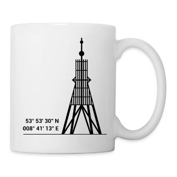 Cuxhaven Kugelbake Nordsee Seezeichen Hafen Segeln - Tasse - Weiß - Rechts