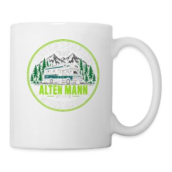 Unterschätze niemals alten Mann mit Wohnmobil  - Tasse - Weiß - Rechts