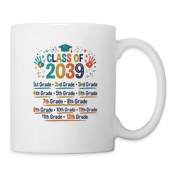 Abschlussjahrgang 2039 Regenbogen - Tasse - Weiß - Rechts