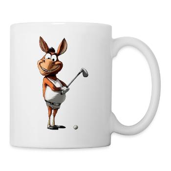 Esel Golf / Golfspieler Esel - Tasse - Weiß - Rechts