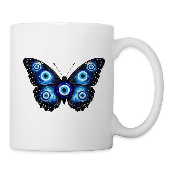 Schmetterling Nazar böses Auge vibes - Tasse - Weiß - Rechts