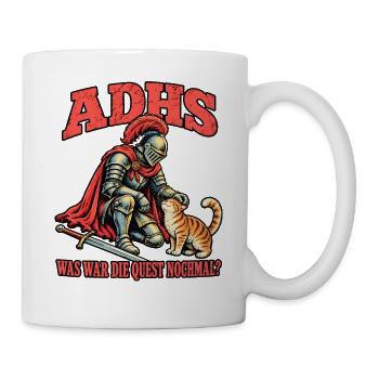 Was war die Quest nochmal? ADHS Witz - Tasse - Weiß - Rechts