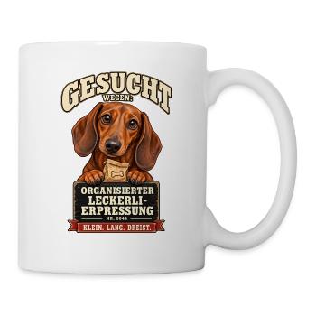 Liebevolles und humorvolles Dackel Design - Tasse - Weiß - Rechts