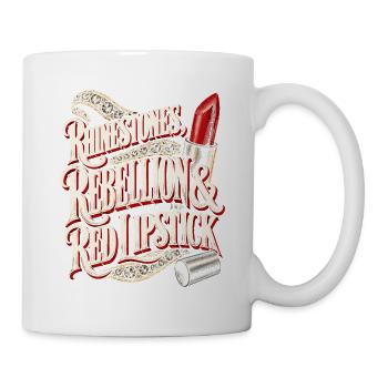 Burlesque Rebellion & Red Lipstick - Tasse - Weiß - Rechts