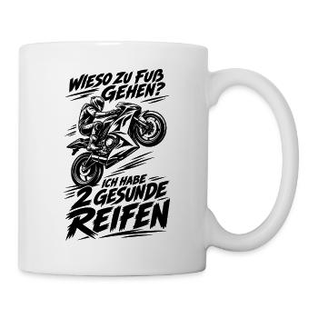 Motorradfahrer lustiger Spruch - Tasse - Weiß - Rechts