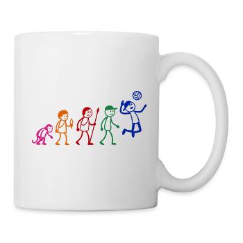  Evolution Volleyball Volleyballer Strichmänchen - Tasse - Weiß - Rechts