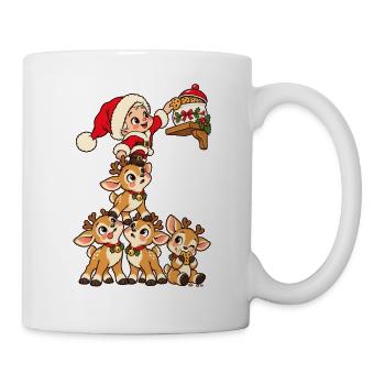 Santa und Rentierfreunde - Tasse - Weiß - Rechts