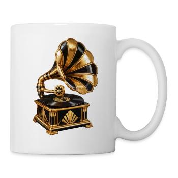 Goldene Grammophon-Retro-Vintage - Tasse - Weiß - Rechts