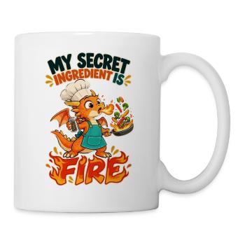 My Secret Ingredient Is Fire Drache Koch Feuer - Tasse - Weiß - Rechts