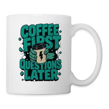 Zombiehand – Coffee First Questions Later - Tasse - Weiß - Rechts