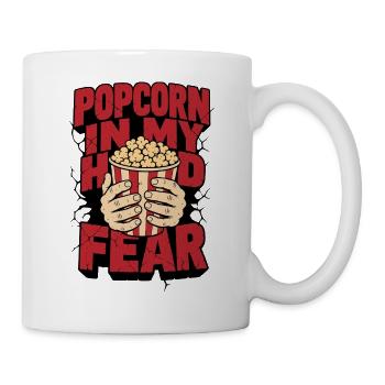 Horrorfilmabend – Popcorn und Angst - Tasse - Weiß - Rechts