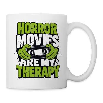 Horrorfilme – Horror Movies Are My Therapy - Tasse - Weiß - Rechts