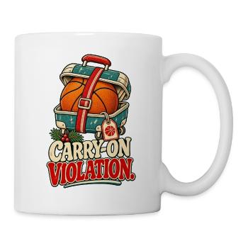 Basketball-Weihnachtshandgepäck-Verstoß Lustig - Tasse - Weiß - Rechts